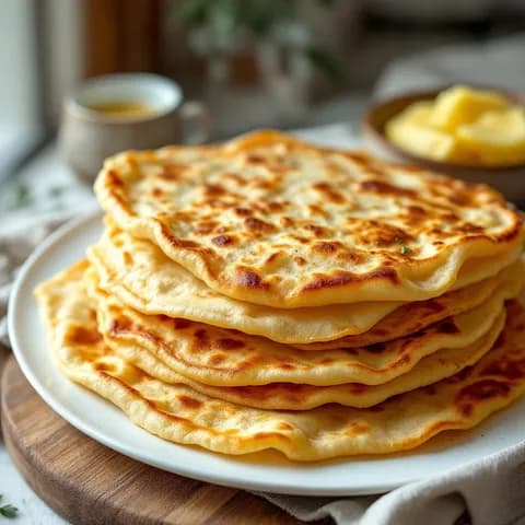 Bread, paratha, whole wheat, commercially prepared, frozen