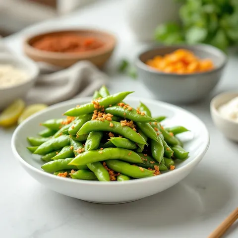Edamame, in pods, cooked