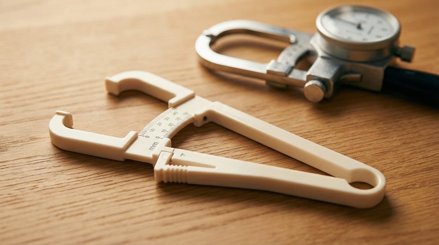 Сравнение на типове калипери за кожни гънки: достъпен пружинен калипер за лична употреба до лабораторен калипер